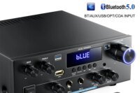 AK55 Stereo Audio Amplifier Sound Channel 2.0 Digital Bluetooth Receiver AMP RMS 70W+70W FM USB for Car Home Theater Karaoke