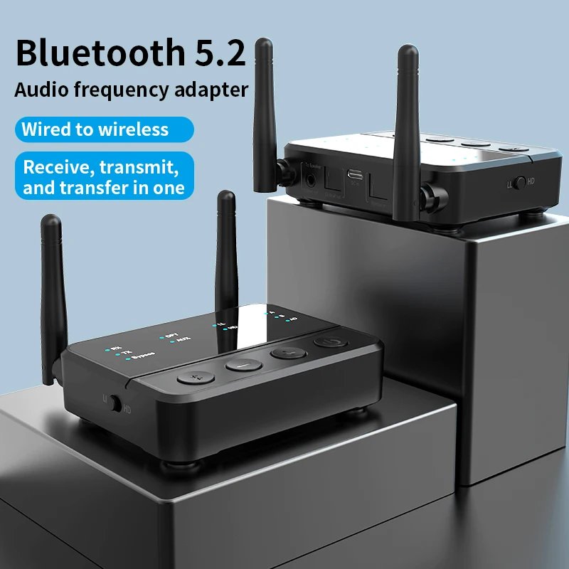 Bluetooth 5.2 aptX-Adaptive Transmitter Receiver for Home Stereo TV aptX LL/HD Wireless Audio Adapter, 3.5mm RCA/AUX/Optical - Image 3