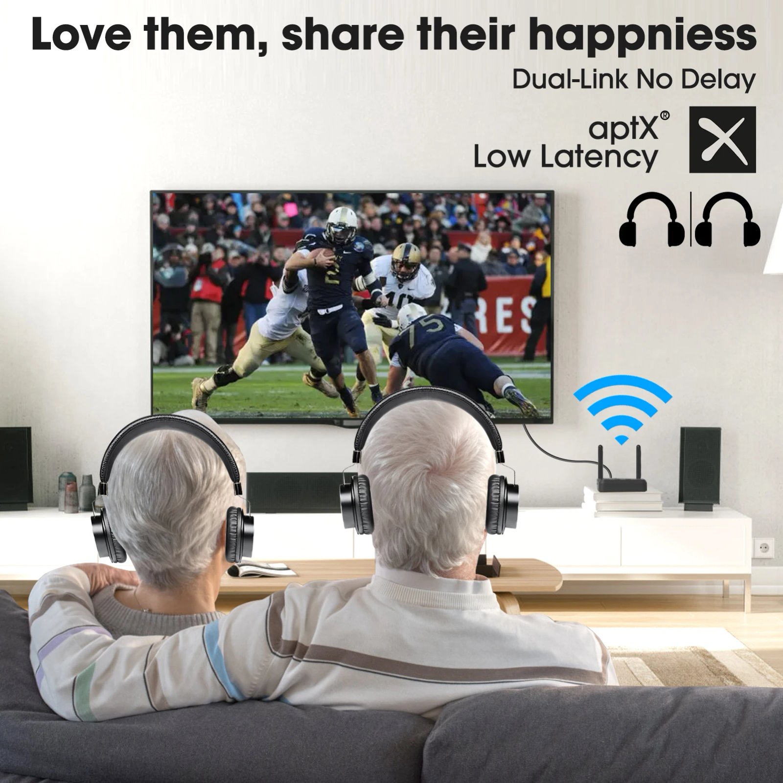 Bluetooth 5.2 aptX-Adaptive Transmitter Receiver for Home Stereo TV aptX LL/HD Wireless Audio Adapter, 3.5mm RCA/AUX/Optical - Image 2