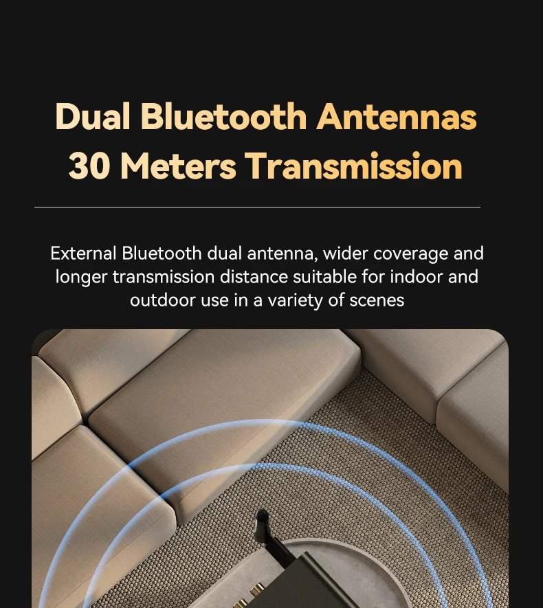 Multi-function Bluetooth 5.3 Audio Adapter RGB Wireless Transmitter Receiver DAC IR Control 6.5MM Mic Concert Level For Karaoke