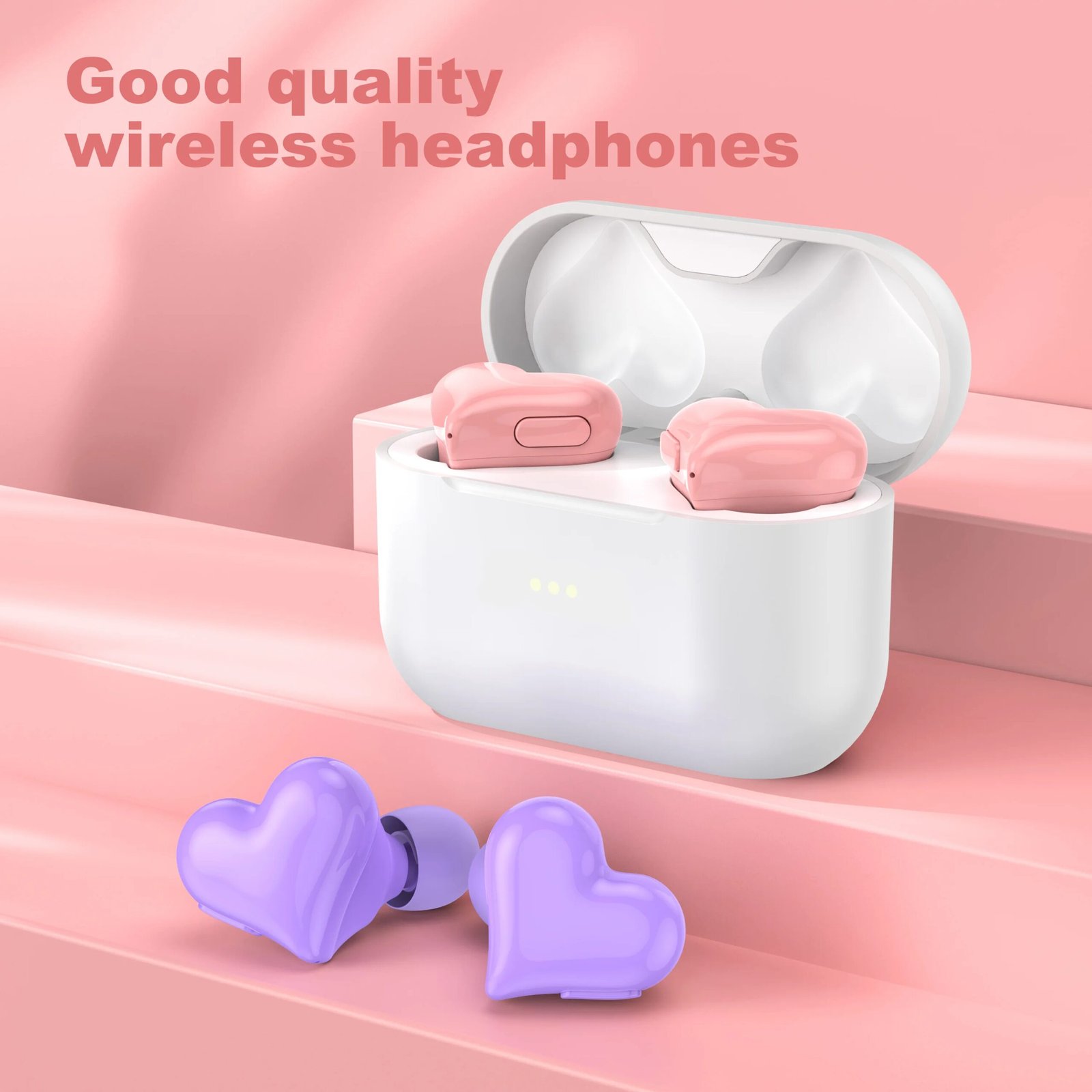 Heart shaped heart in ear Bluetooth earphones with wireless noise reduction, couple earphones as a gift for girls Heart shaped heart in ear Bluetooth earphones with wireless noise reduction, couple earphones as a gift for girls