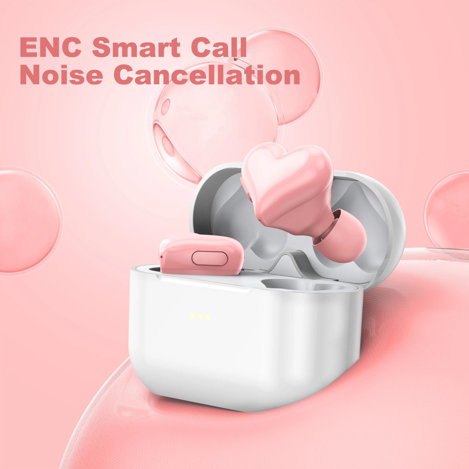 Heart shaped heart in ear Bluetooth earphones with wireless noise reduction, couple earphones as a gift for girls Heart shaped heart in ear Bluetooth earphones with wireless noise reduction, couple earphones as a gift for girls