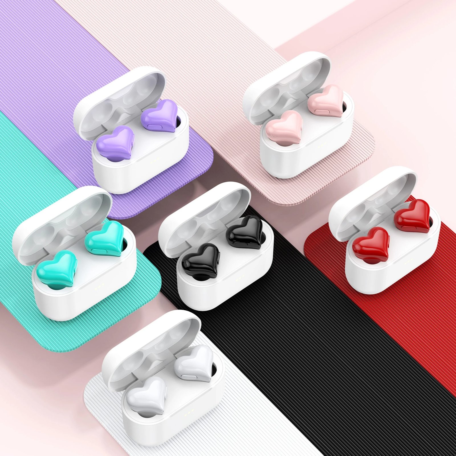 Heart shaped heart in ear Bluetooth earphones with wireless noise reduction, couple earphones as a gift for girls Heart shaped heart in ear Bluetooth earphones with wireless noise reduction, couple earphones as a gift for girls