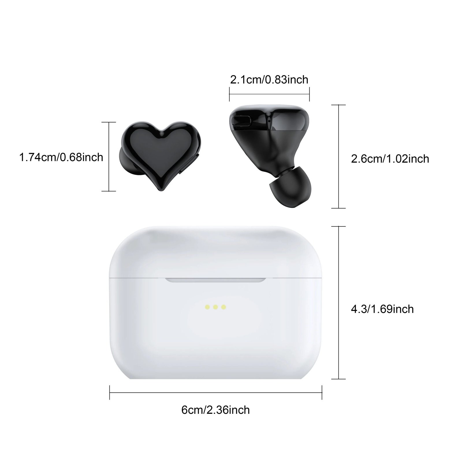 Heart shaped heart in ear Bluetooth earphones with wireless noise reduction, couple earphones as a gift for girls Heart shaped heart in ear Bluetooth earphones with wireless noise reduction, couple earphones as a gift for girls