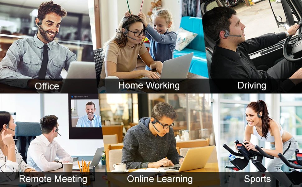 Open Ear Noise Cancelling Headset Wireless Bluetooth ENC Call Noise Elimination Computer Headphone Wireless with Boom Microphone Open Ear Noise Cancelling Headset Wireless Bluetooth ENC Call Noise Elimination Computer Headphone Wireless with Boom Microphone