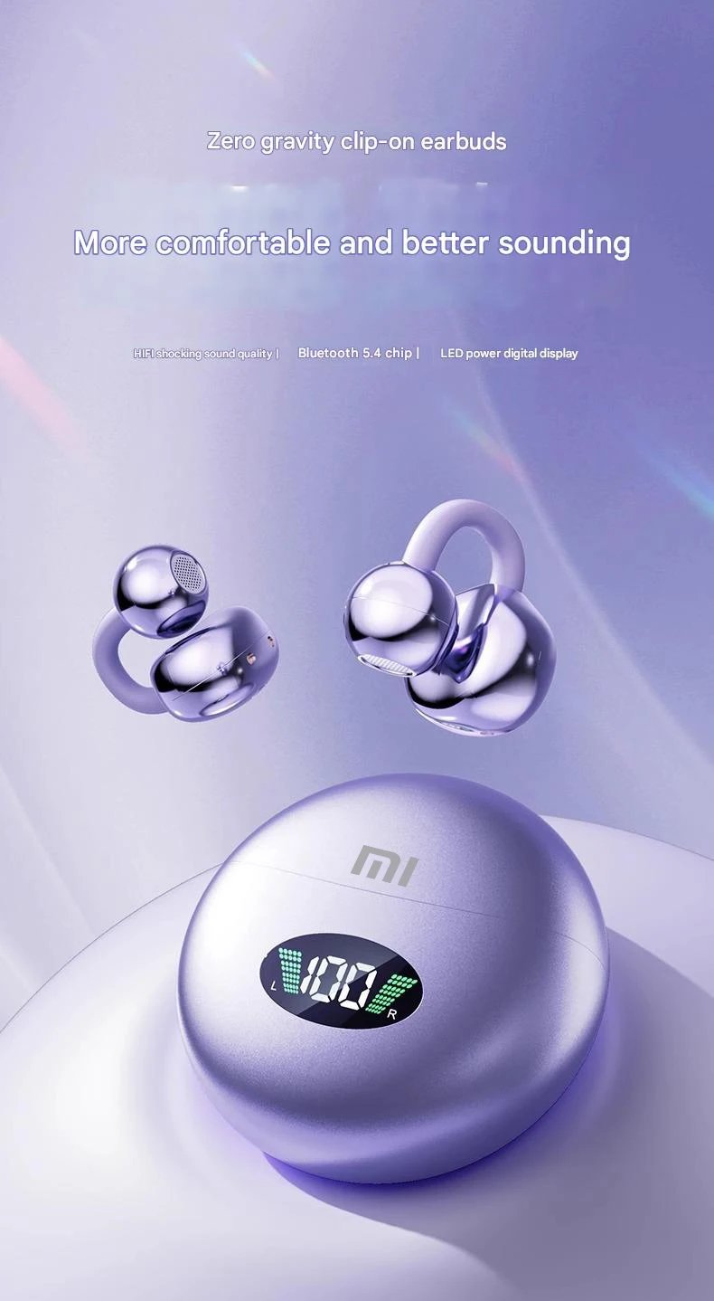 Original Xiaomi Q88 Open Ear Clip Earbuds ENC Wireless Bluetooth5.4 Headphone Noise Cancelling Earphone With Mic For Android iOS