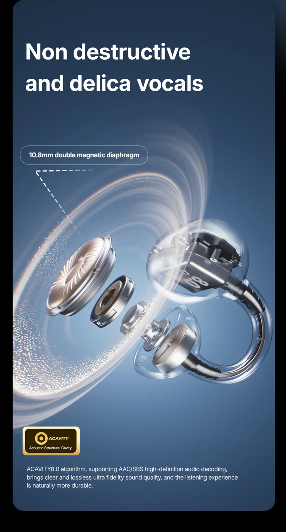 Sanag S8S AI Open Ear Clip on Headphones HiFi Lossless Sound Quality AI Translation Wireless Bluetooth Earphones Panoramic Sound