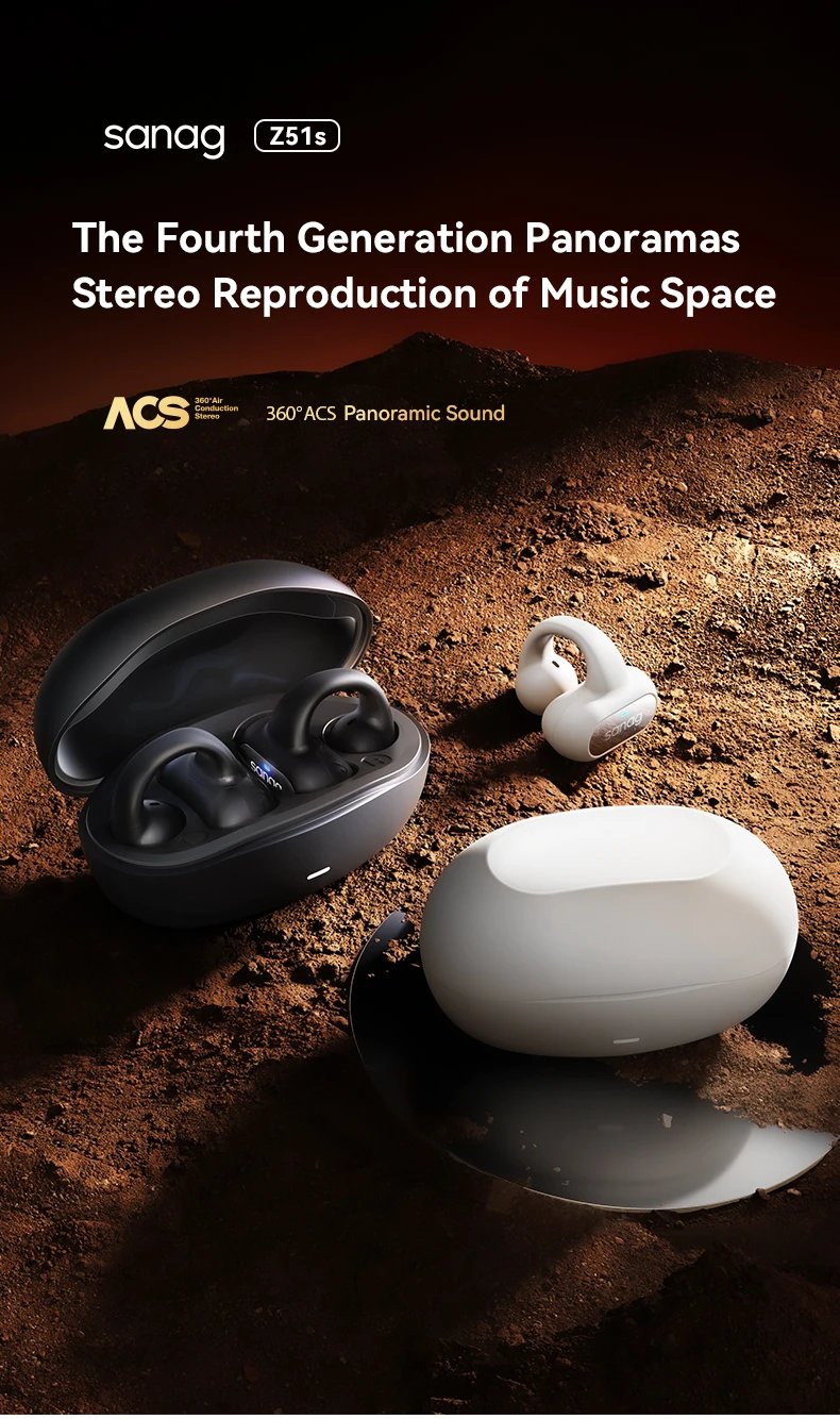 Sanag Z51S Air Conduction Headphones Bluetooth Sports TWS Wireless Earphones 360°ACS Sound Flash-sale Chioce Headset