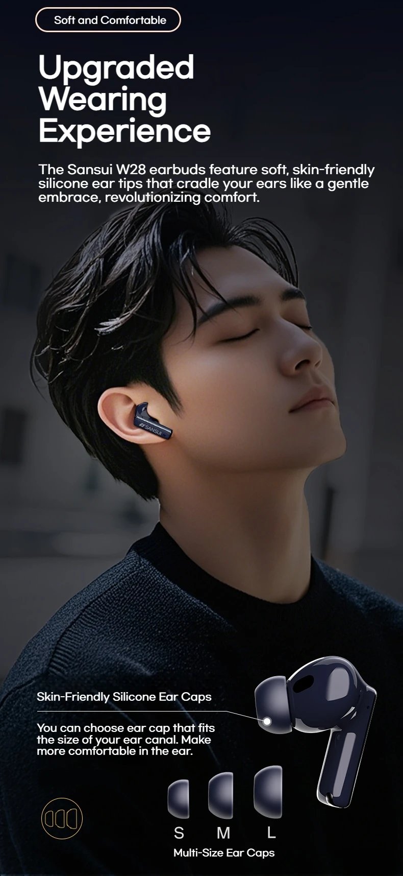 Sansui ANC Bluetooth TWS Earbuds -52dB Active Noise Cancelling Bluetooth 5.4 Headphone Ture Wireless Earphones 6 Mic HD Calls Sansui ANC Bluetooth TWS Earbuds -52dB Active Noise Cancelling Bluetooth 5.4 Headphone Ture Wireless Earphones 6 Mic HD Calls