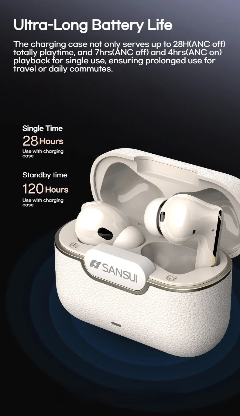 Sansui ANC Bluetooth TWS Earbuds -52dB Active Noise Cancelling Bluetooth 5.4 Headphone Ture Wireless Earphones 6 Mic HD Calls Sansui ANC Bluetooth TWS Earbuds -52dB Active Noise Cancelling Bluetooth 5.4 Headphone Ture Wireless Earphones 6 Mic HD Calls