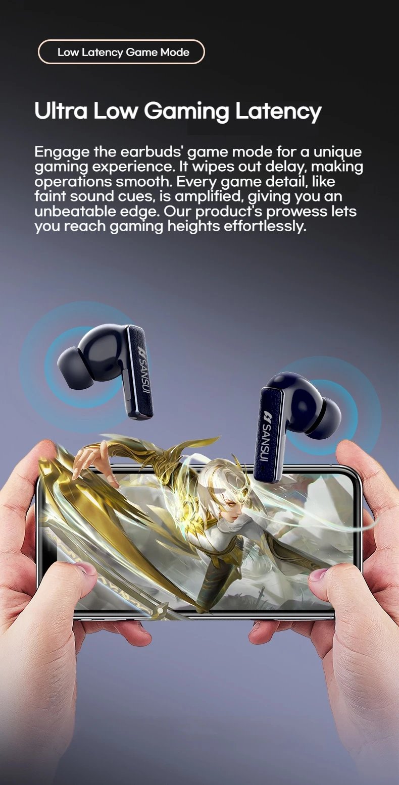 Sansui ANC Bluetooth TWS Earbuds -52dB Active Noise Cancelling Bluetooth 5.4 Headphone Ture Wireless Earphones 6 Mic HD Calls Sansui ANC Bluetooth TWS Earbuds -52dB Active Noise Cancelling Bluetooth 5.4 Headphone Ture Wireless Earphones 6 Mic HD Calls