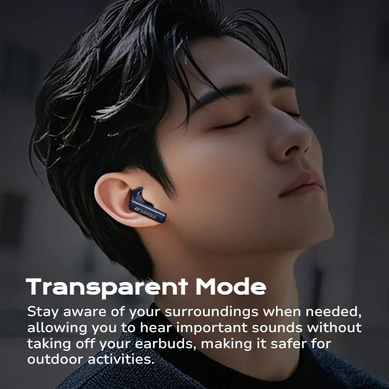 Sansui ANC Bluetooth TWS Earbuds -52dB Active Noise Cancelling Bluetooth 5.4 Headphone Ture Wireless Earphones 6 Mic HD Calls - Image 5