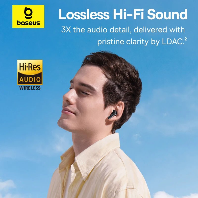 Baseus EP10 Pro ANC Earbuds Wireless Bluetooth 6.0 Earphones 50dB Realtime Adaptive Headphones 6 Mic Hi-Res LDAC IP55 Ear buds - Image 3