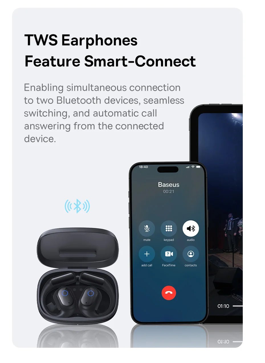 Baseus Eli 10i Fit Open-Ear Earphones Ear Hooks Wireless Bluetooth 5.4 Headphones IP54 Waterproof Air conduction Sports Earbuds Baseus Eli 10i Fit Open-Ear Earphones Ear Hooks Wireless Bluetooth 5.4 Headphones IP54 Waterproof Air conduction Sports Earbuds