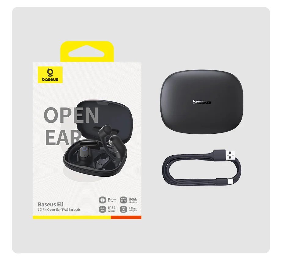 Baseus Eli 10i Fit Open-Ear Earphones Ear Hooks Wireless Bluetooth 5.4 Headphones IP54 Waterproof Air conduction Sports Earbuds Baseus Eli 10i Fit Open-Ear Earphones Ear Hooks Wireless Bluetooth 5.4 Headphones IP54 Waterproof Air conduction Sports Earbuds
