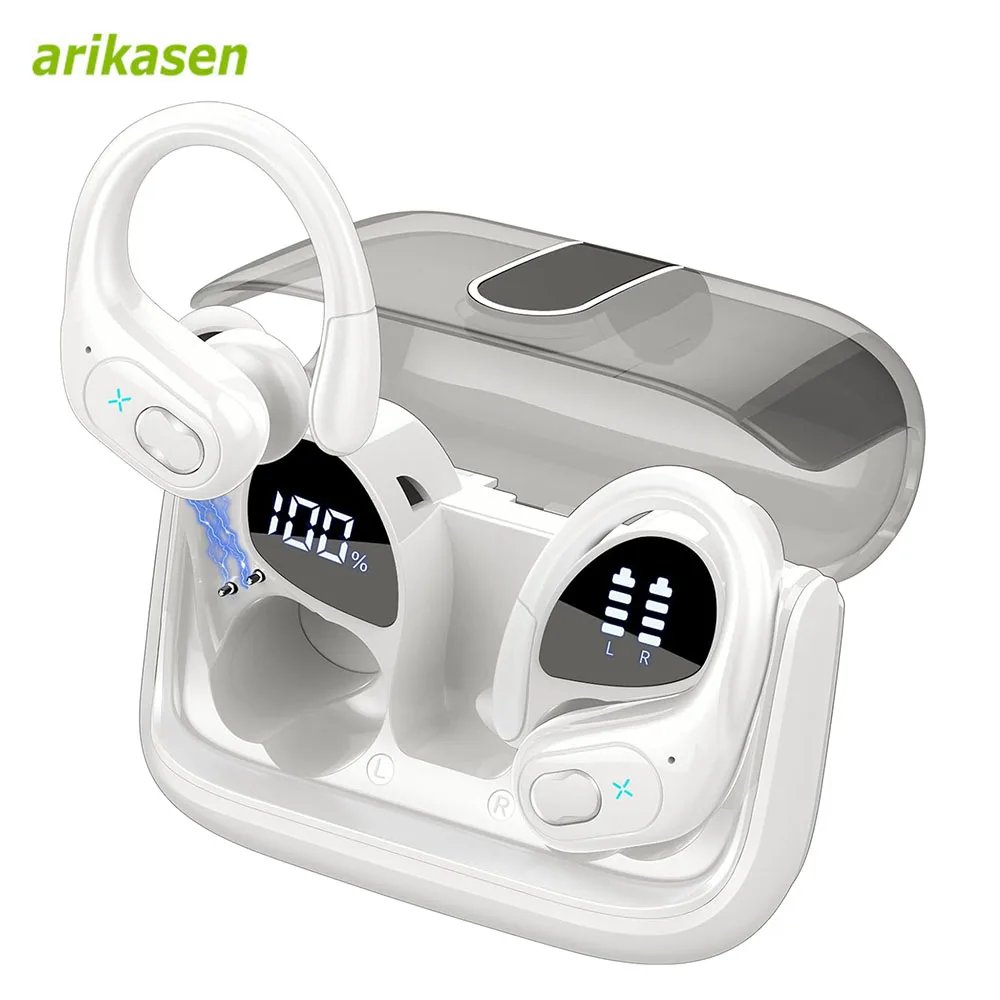 Wireless Earbuds 75hrs Bluetooth 5.3 Headphones Sport 2024 Bluetooth Earphone with Noise Cancelling Mic IPX7 Waterproof Earphone