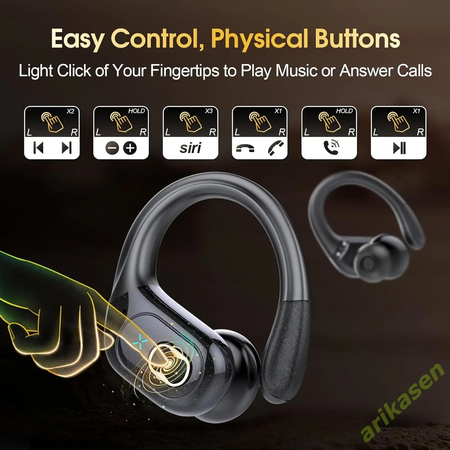 Wireless Earbuds 75hrs Bluetooth 5.3 Headphones Sport 2024 Bluetooth Earphone with Noise Cancelling Mic IPX7 Waterproof Earphone