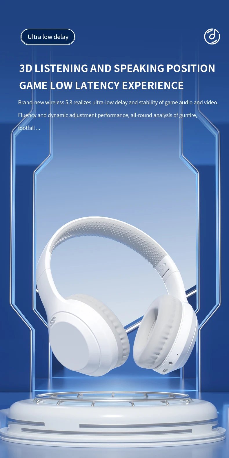 Xiaomi 5W Wireless Headphones Bluetooth5.3 Earphones Foldable Earbuds 40mm Driver Game Music Over Ear Stereo Headset With Mic