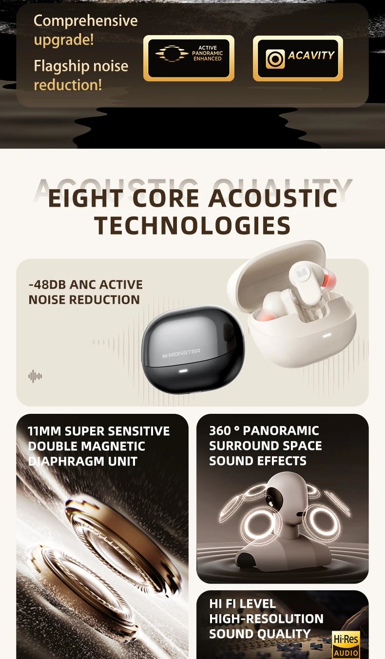 Monster AIRSTAR M300 OWS Gaming Wireless Earphones Bluetooth 6.0 Ear Clip Sports Earbuds HD Calls Noise Cancelling Headphones Monster AIRSTAR M300 OWS Gaming Wireless Earphones Bluetooth 6.0 Ear Clip Sports Earbuds HD Calls Noise Cancelling Headphones