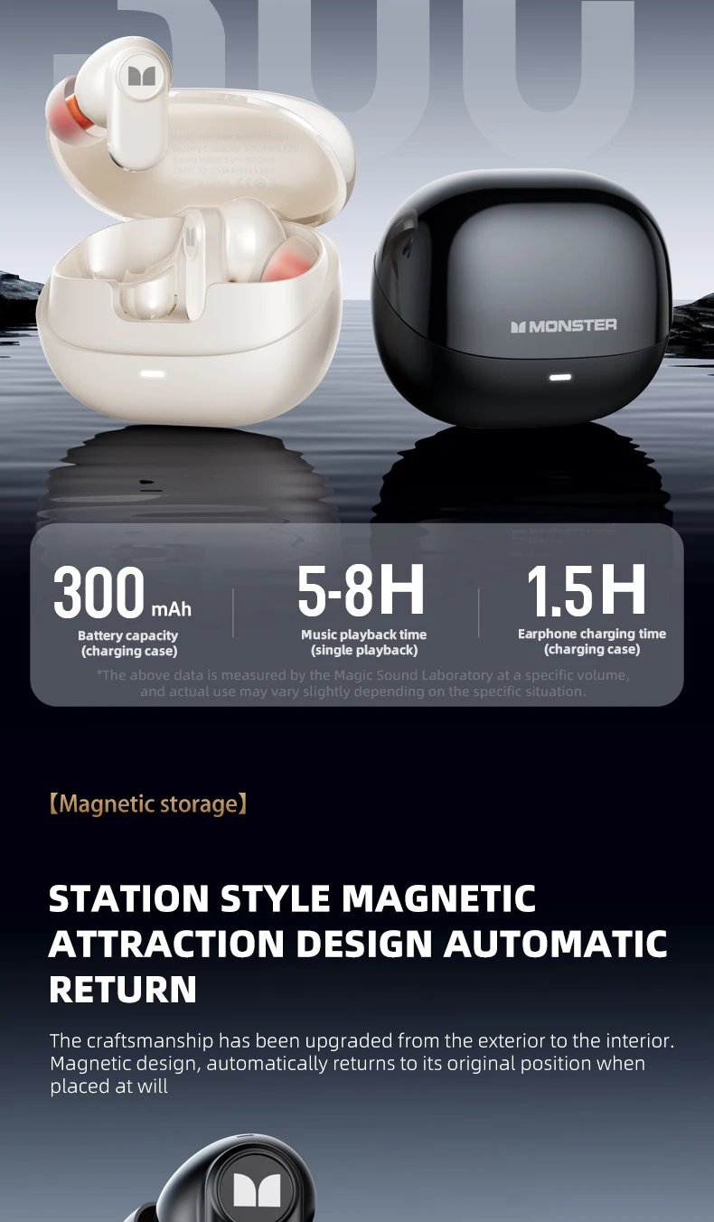 Monster AIRSTAR M300 OWS Gaming Wireless Earphones Bluetooth 6.0 Ear Clip Sports Earbuds HD Calls Noise Cancelling Headphones Monster AIRSTAR M300 OWS Gaming Wireless Earphones Bluetooth 6.0 Ear Clip Sports Earbuds HD Calls Noise Cancelling Headphones