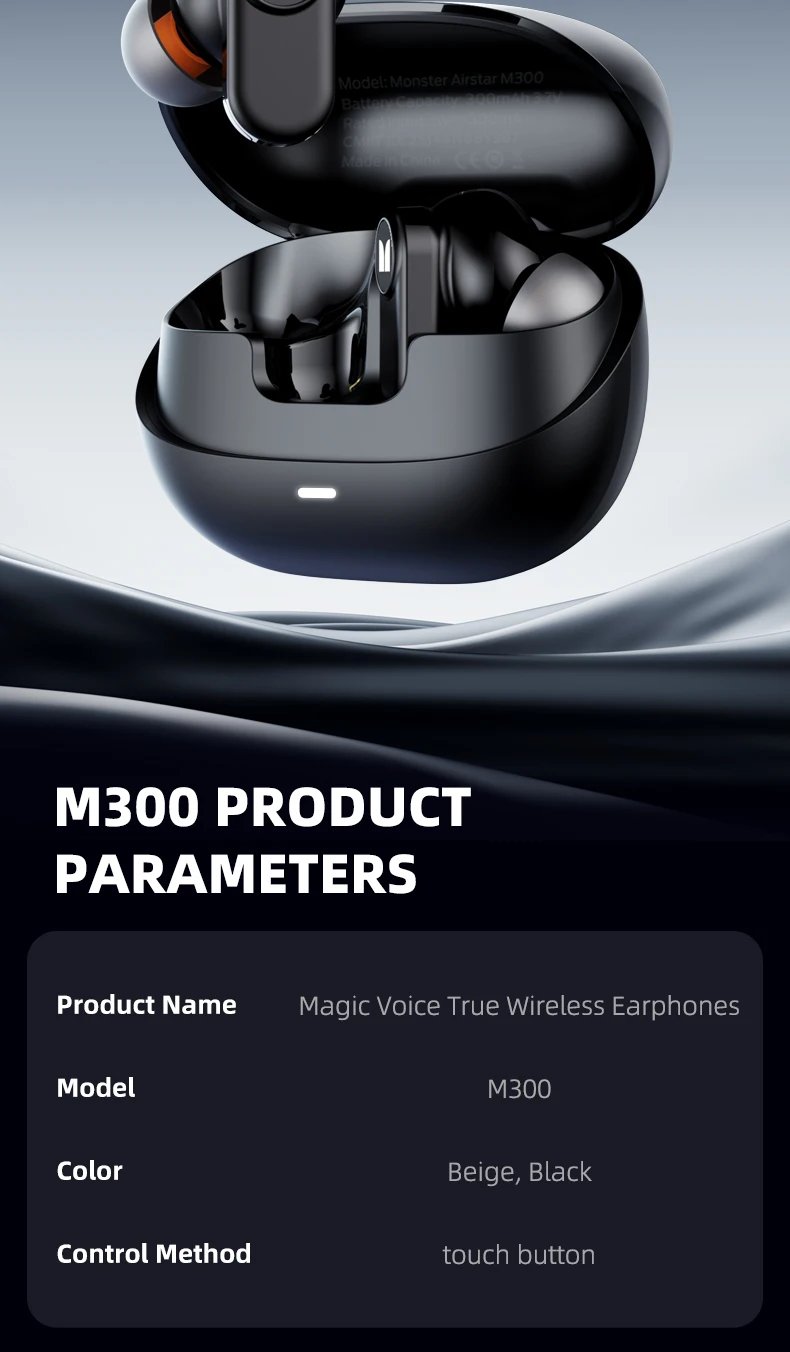 Monster AIRSTAR M300 OWS Gaming Wireless Earphones Bluetooth 6.0 Ear Clip Sports Earbuds HD Calls Noise Cancelling Headphones Monster AIRSTAR M300 OWS Gaming Wireless Earphones Bluetooth 6.0 Ear Clip Sports Earbuds HD Calls Noise Cancelling Headphones