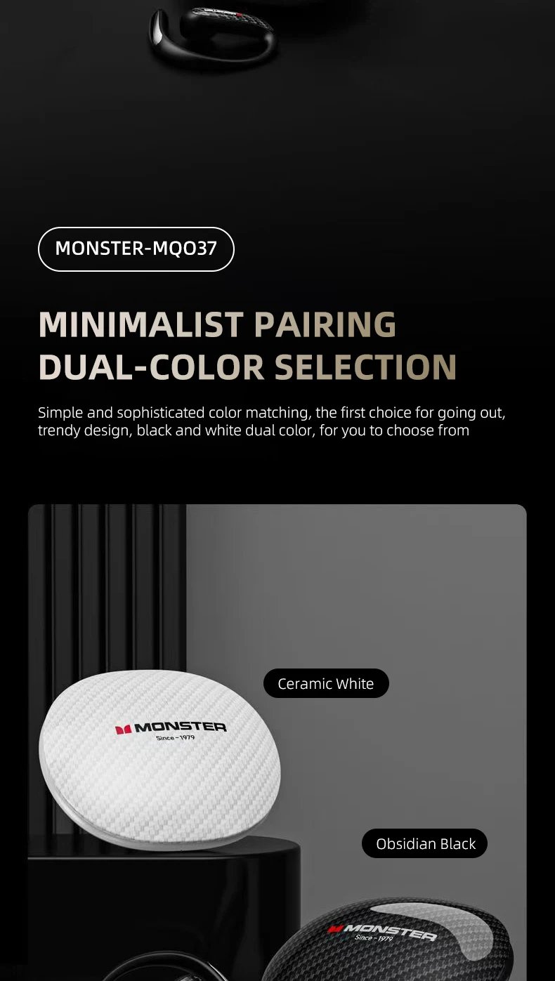 Monster MQO37 Gaming Earphones TWS Bluetooth 6.0 Noise Reduction Sport Headphone HiFi Stereo Music HD Call Headphones for Xiaomi Monster MQO37 Gaming Earphones TWS Bluetooth 6.0 Noise Reduction Sport Headphone HiFi Stereo Music HD Call Headphones for Xiaomi