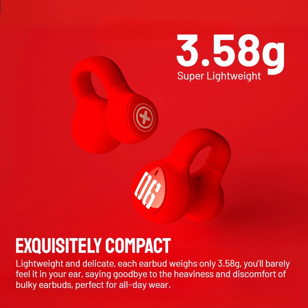 Zombiescat S4 Ear Clip Bluetooth Headphones Transparent Clip On Ear OWS Earphones True Wireless Earbuds for for Sports/Daily Use - Image 4