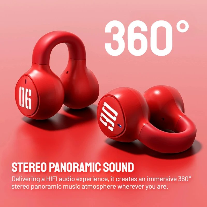 Zombiescat S4 Ear Clip Bluetooth Headphones Transparent Clip On Ear OWS Earphones True Wireless Earbuds for for Sports/Daily Use - Image 5