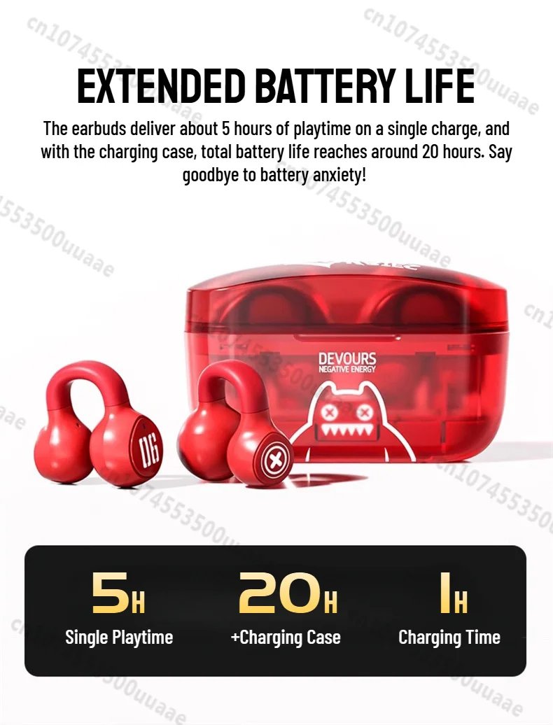Zombiescat S4 Ear Clip Bluetooth Headphones Transparent Clip On Ear OWS Earphones True Wireless Earbuds for for Sports/Daily Use Zombiescat S4 Ear Clip Bluetooth Headphones Transparent Clip On Ear OWS Earphones True Wireless Earbuds for for Sports/Daily Use