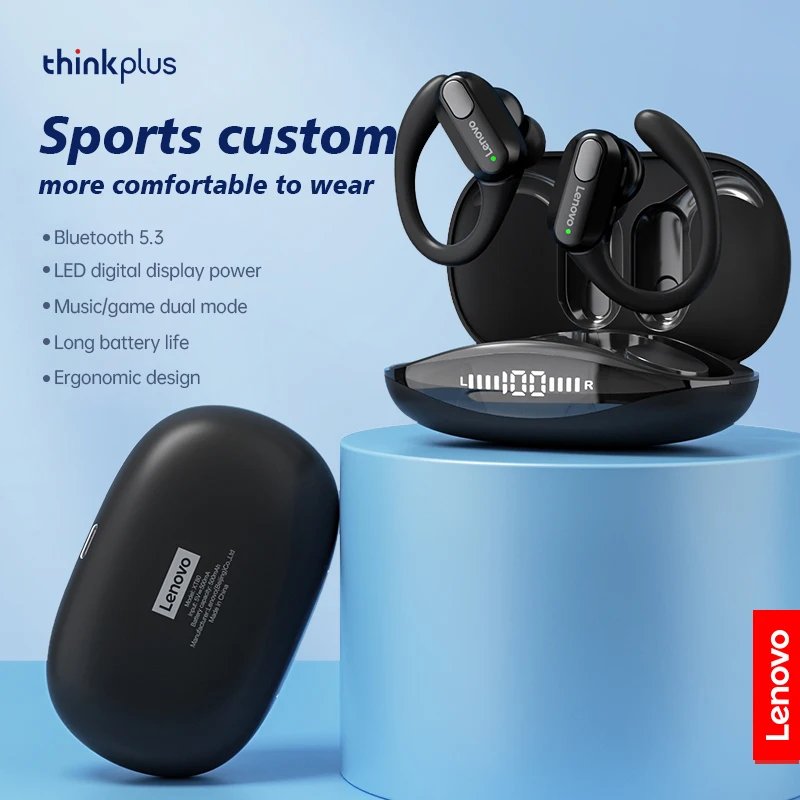 Lenovo XT80 Sports Wireless Headphones with Mics, Button Control, LED Power Display,Hifi Stereo Sound - Image 3