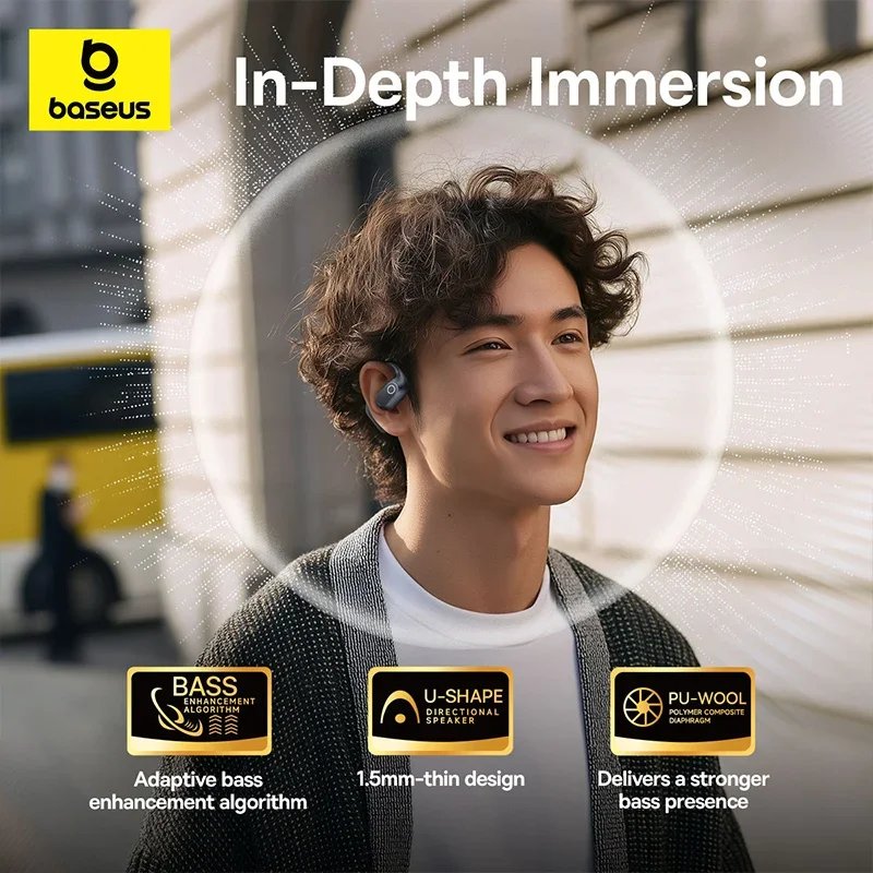 Baseus Eli 2i Fit Open-Ear Earphones True Wireless Bluetooth 6.0 Ear Hooks Headphones IPX5 Waterproof Sports Earbuds Bass Boost - Image 3