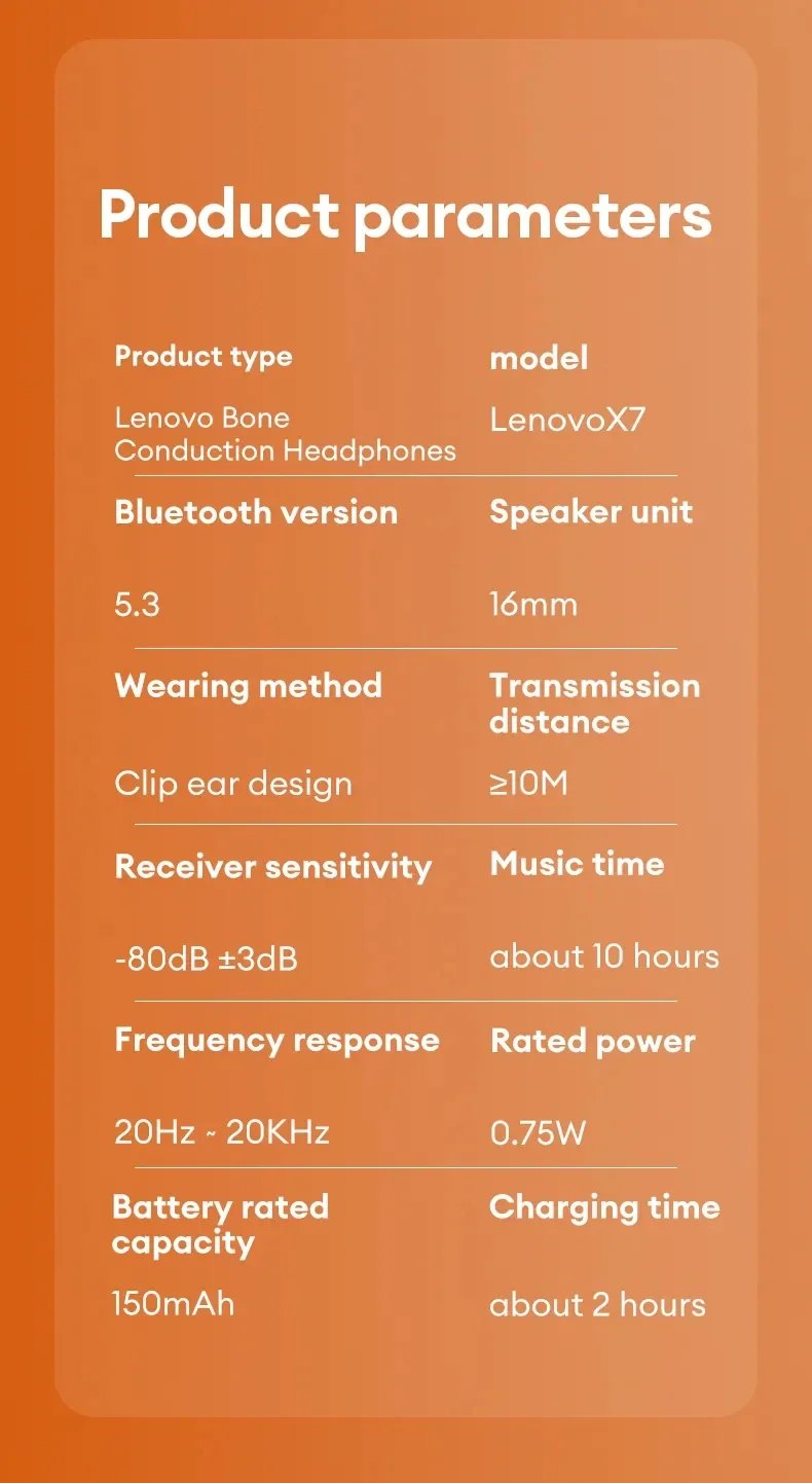 Original Lenovo X7 Air Conduction Headphone Wireless Bluetooth 5.3 Earphones Bone Conduction Sports Headset Outdoor EarHook Mic Original Lenovo X7 Air Conduction Headphone Wireless Bluetooth 5.3 Earphones Bone Conduction Sports Headset Outdoor EarHook Mic