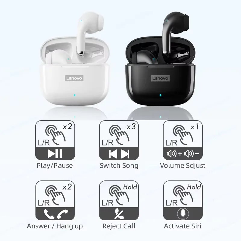 New Lenovo LP40 Pro Bluetooth V5.3 Earphones Punchy Bass Sound Headset Full Compatible Low Latency Game Sports Music Headphones - Image 6