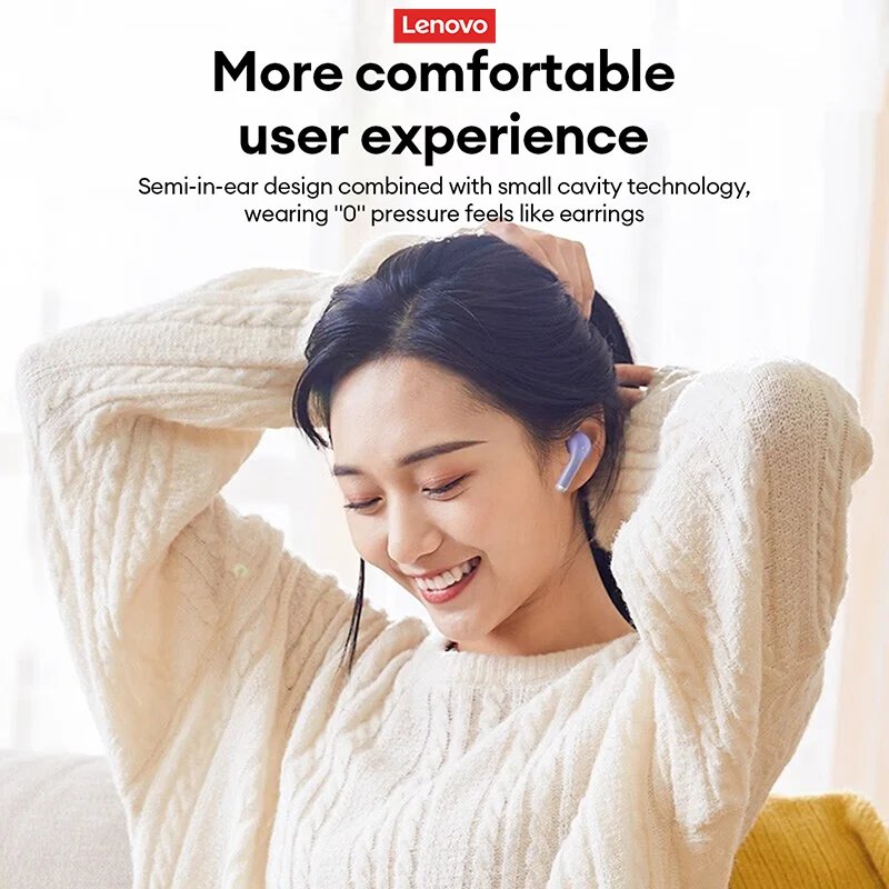 New Lenovo LP40 Pro Bluetooth V5.3 Earphones Punchy Bass Sound Headset Full Compatible Low Latency Game Sports Music Headphones - Image 3
