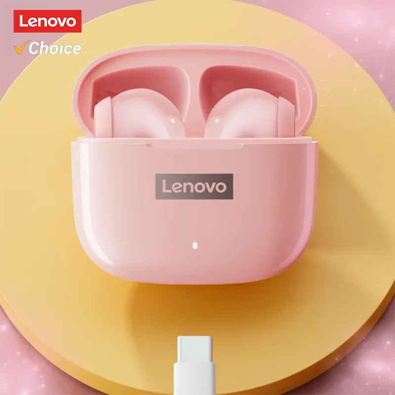 New Lenovo LP40 Pro Bluetooth V5.3 Earphones Punchy Bass Sound Headset Full Compatible Low Latency Game Sports Music Headphones