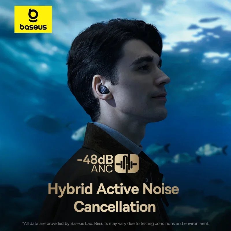 Baseus Bowie MA10 Pro ANC Wireless Earphones 48dB Hybrid ANC Bluetooth 5.3 Earbuds IPX6 Waterproof 4-Mics ENC Sports Headphones - Image 3