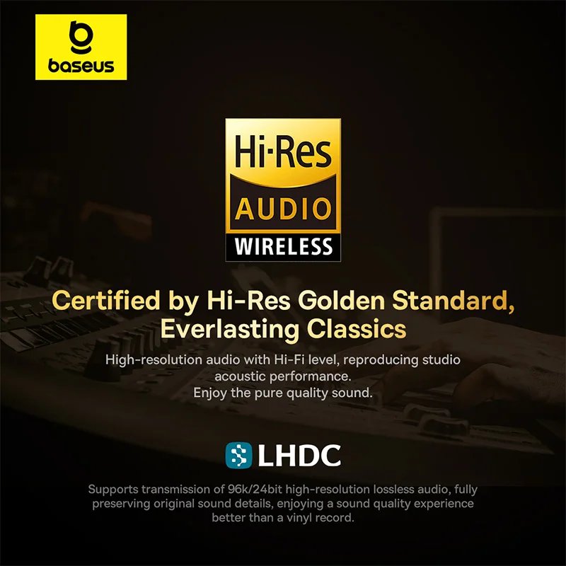 Baseus Bowie M2s Ultra Wireless Earphones Smart Screen 52dB Noise Cancelling Bluetooth 5.4 Headphones 3D Audio Spatial Earbuds - Image 4