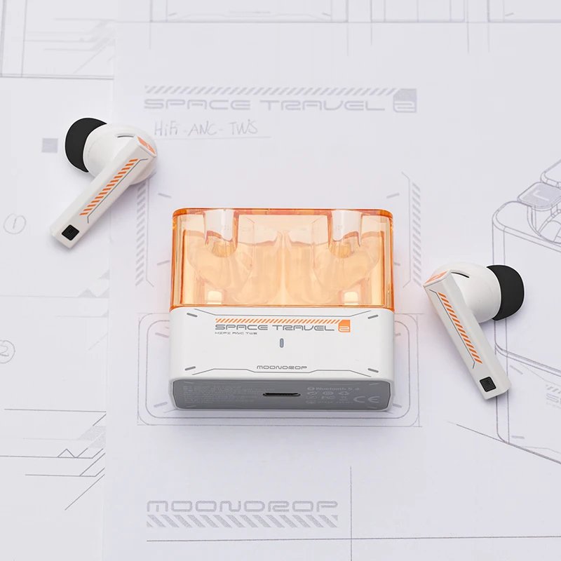 MOONDROP Space Travel 2 earphone HiFi Noise-Canceling TWS wiress Bluetooth 6.0 ANC Low-latency Game Mode SBC/AAC gaming headset - Image 5