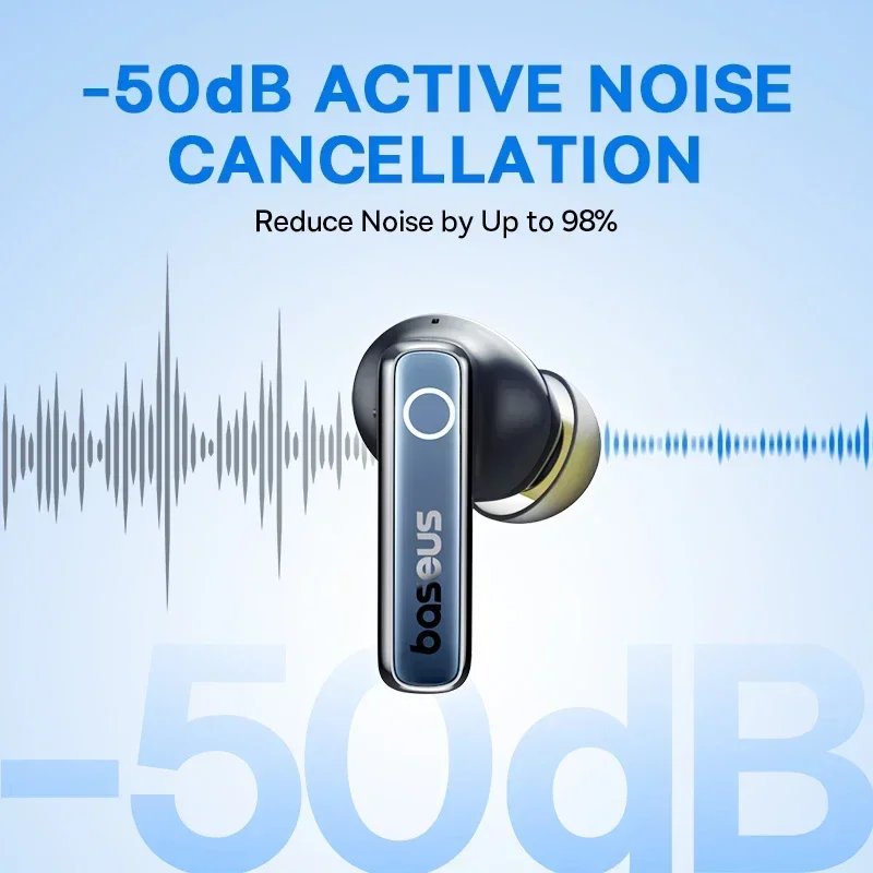 Baseus Bowie 30 Wireless Earphones 50dB Noise Reduction 65Hrs Long Playtime Bluetooth 5.3 Earbuds 6 Mics AI Call Clear Big Bass - Image 2