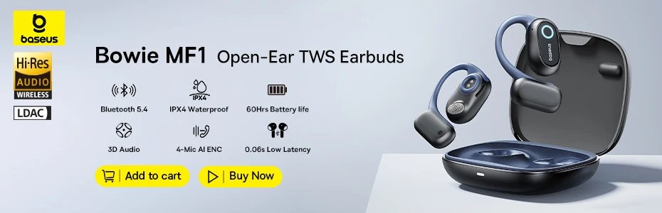 Baseus Eli 10i Fit Open-Ear Earphones Ear Hooks Wireless Bluetooth 5.4 Headphones IP54 Waterproof Air conduction Sports Earbuds Baseus Eli 10i Fit Open-Ear Earphones Ear Hooks Wireless Bluetooth 5.4 Headphones IP54 Waterproof Air conduction Sports Earbuds