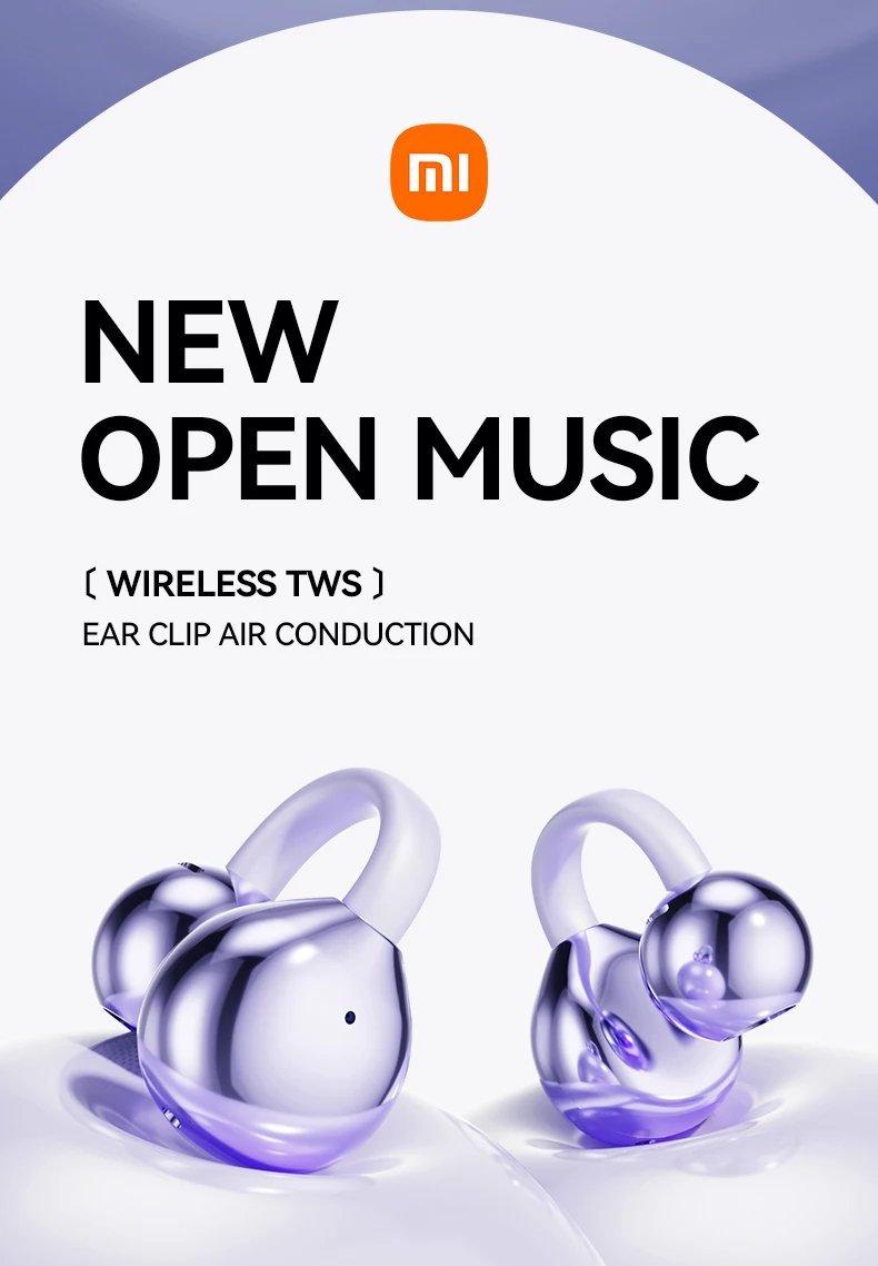 XIAOMI Mijia Wireless Earphone Open Ear M91 Ear Clip ENC Headset Bluetooth 5.4 HD Call Touch Control Headphone for Android iOS XIAOMI Mijia Wireless Earphone Open Ear M91 Ear Clip ENC Headset Bluetooth 5.4 HD Call Touch Control Headphone for Android iOS