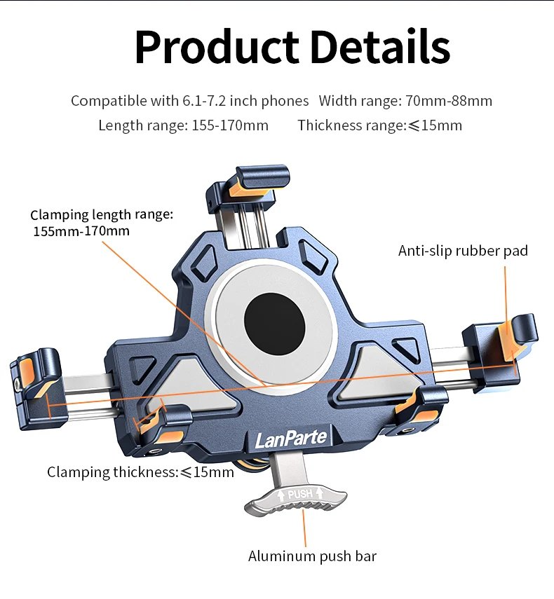 Alloy Motorcycle Phone Holder Universal High Quality Anti-Shake Motorcycle Mobile Stand 360° Adjustable Motos Navigation Bracket Alloy Motorcycle Phone Holder Universal High Quality Anti-Shake Motorcycle Mobile Stand 360° Adjustable Motos Navigation Bracket