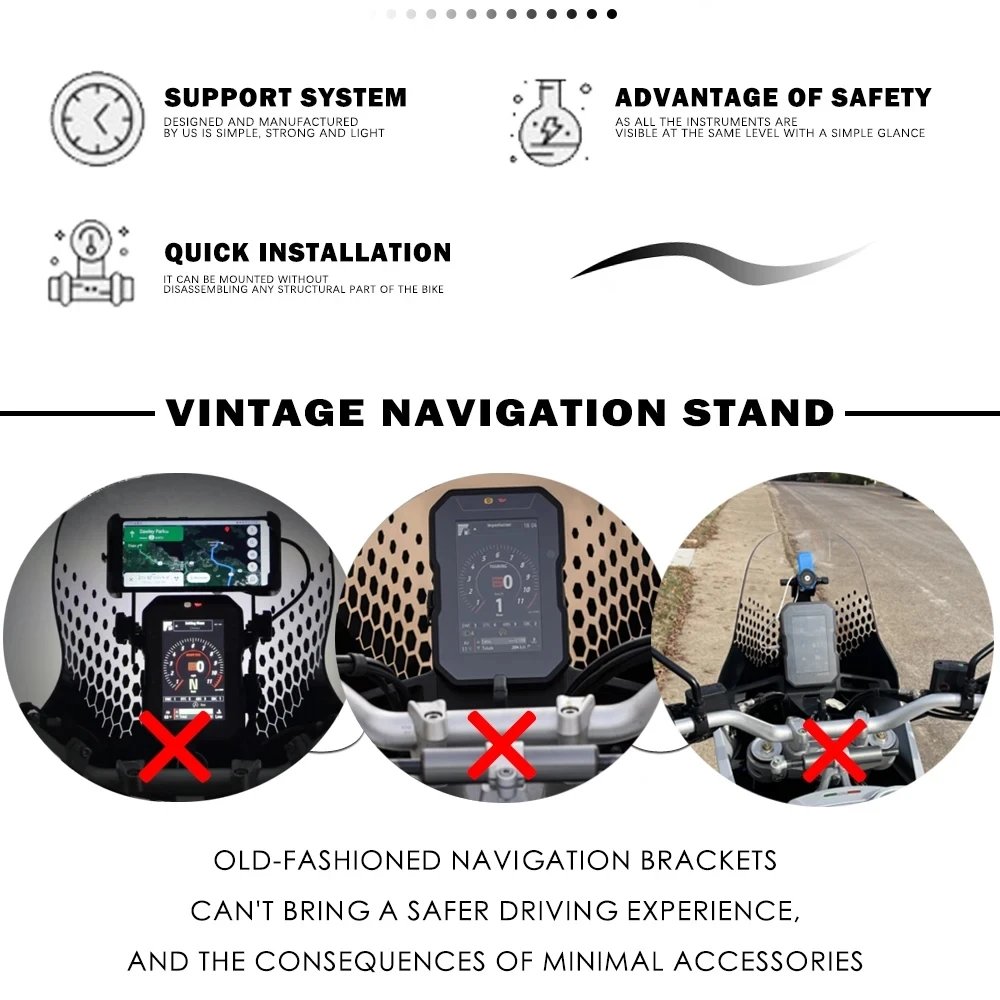 For Ducati Desert X Multifunctional Monitor Anti-shake Bracket GPS Stabiliser DesertX Accessories Mobile Phone Navigation Holder