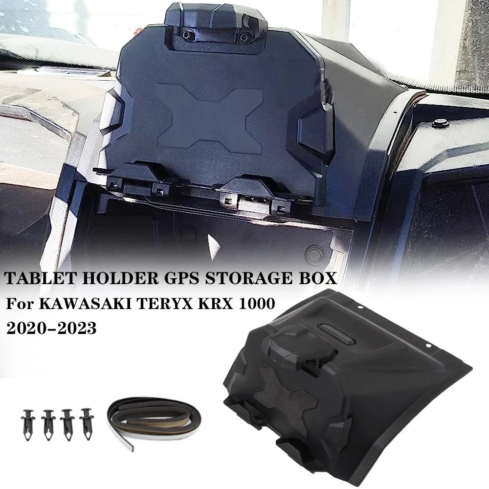 Motorcycle Accessories Electronic Device Tablet Phone Holder Storage Box Organizer Tray For Kawasaki Teryx KRX 1000 2020-2023