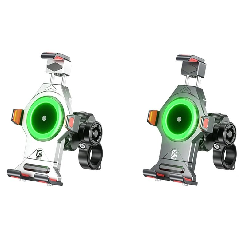 Motorcycle Mobile Phone Holder Shock Absorption Waterproof 15W Wireless Charging Full Aluminum Alloy Motorbike Handlebar Bracket