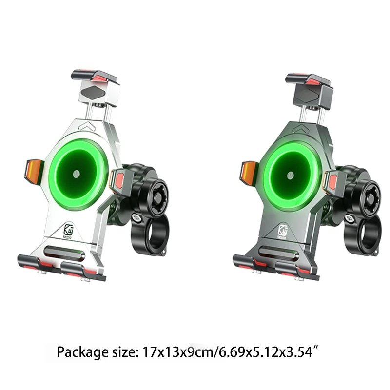 Motorcycle Mobile Phone Holder Shock Absorption Waterproof 15W Wireless Charging Full Aluminum Alloy Motorbike Handlebar Bracket