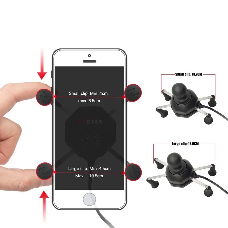 Car Phone Holder Wireless Charger Waterproof Wireless Charging Bike Cellphone Stand Motorcycle Phone Holder X Grip Mount for Ram - Image 5