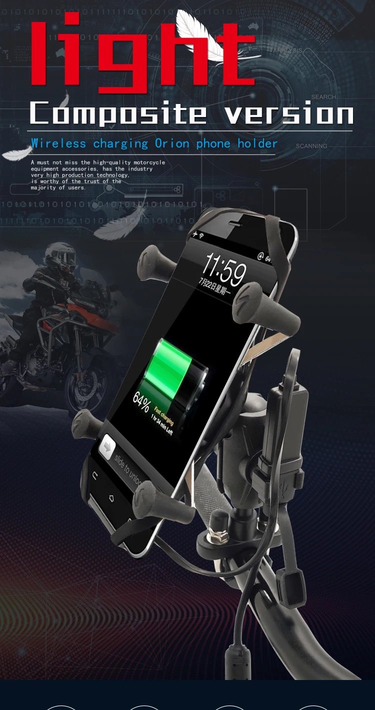 Car Phone Holder Wireless Charger Waterproof Wireless Charging Bike Cellphone Stand Motorcycle Phone Holder X Grip Mount for Ram Car Phone Holder Wireless Charger Waterproof Wireless Charging Bike Cellphone Stand Motorcycle Phone Holder X Grip Mount for Ram