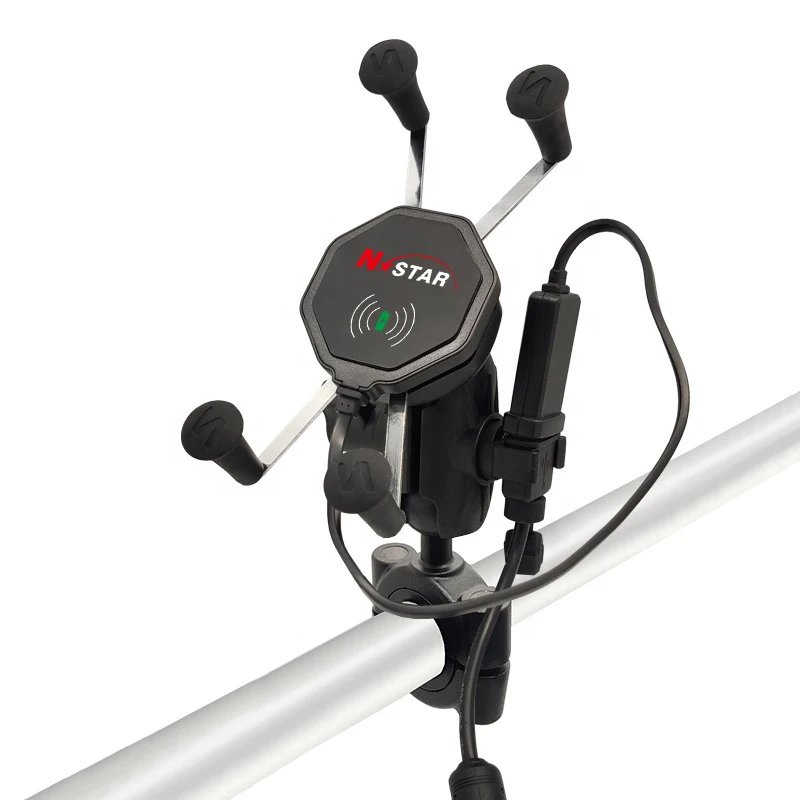 Car Phone Holder Wireless Charger Waterproof Wireless Charging Bike Cellphone Stand Motorcycle Phone Holder X Grip Mount for Ram