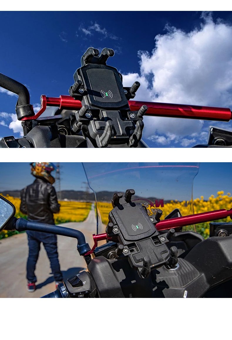 Universal Phone Holder Motorcycle Portable Armor Phone Mount Moto Mobile Stand Car Bike Cellphone Holder with 9cm Double Socket